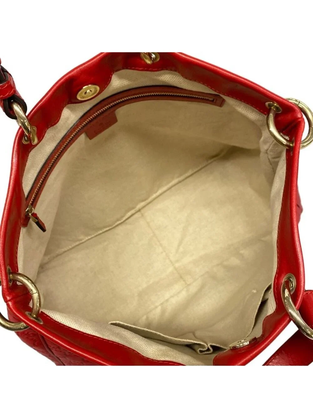 Gucci Tote Valentine Red Leather